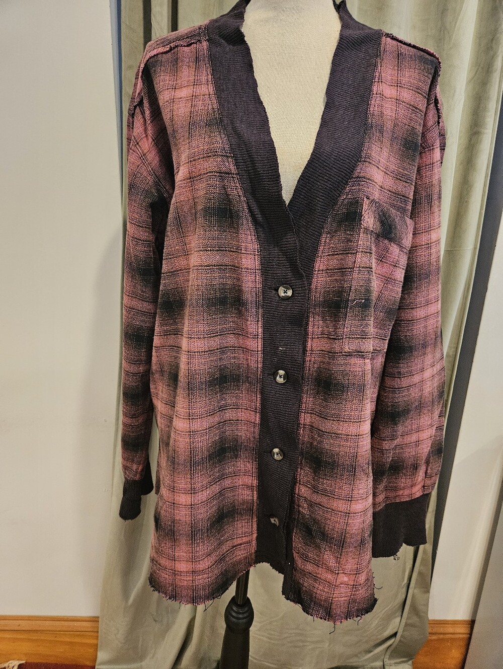 Free People Flannel Cardigan Top